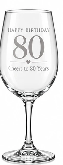 Cheers to 80 Years wine glass