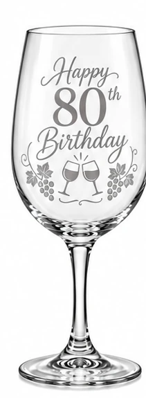 Birthday Toast wine glass