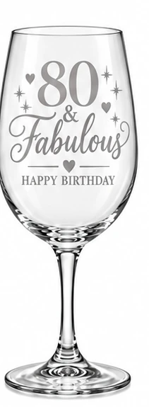 80 & Fabulous wine glass